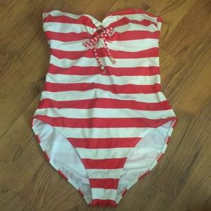 Old Navy Red and White-Striped One-Piece
